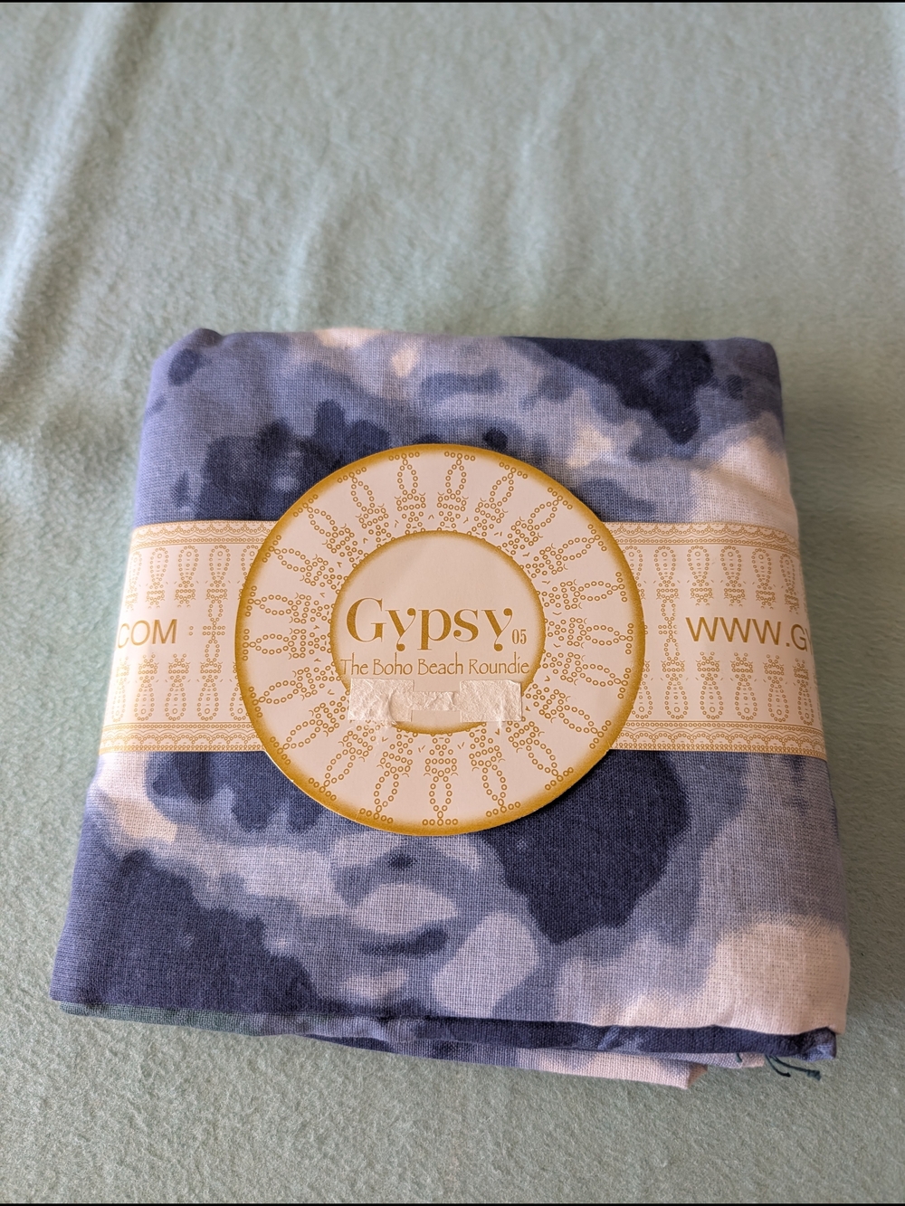 Gypsy 05 Blue and White Boho Beach Blanket